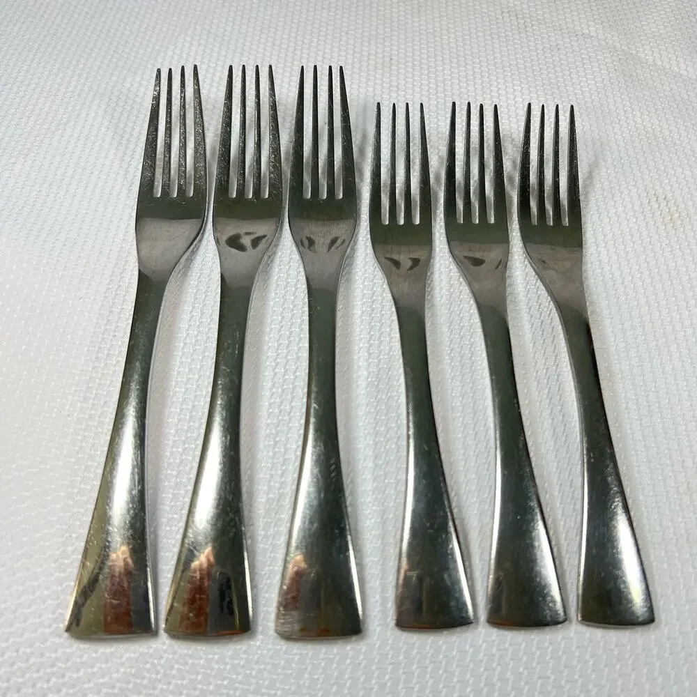 Oneida stainless steel flatware dinner and salad forks set 6 total